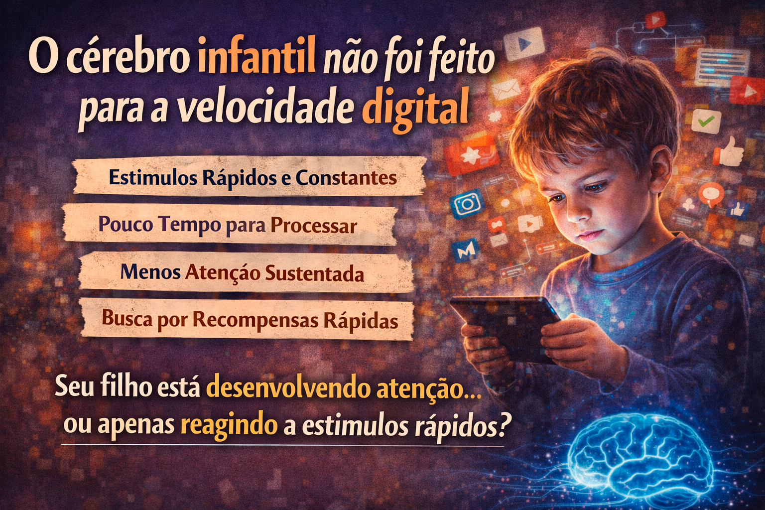 O cérebro infantil não foi feito para a velocidade digital