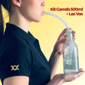 Kit para Exercícios vocais Lax Vox + Garrafa 500ml Tubo de Ressonância Translúcido Original Lax Vox