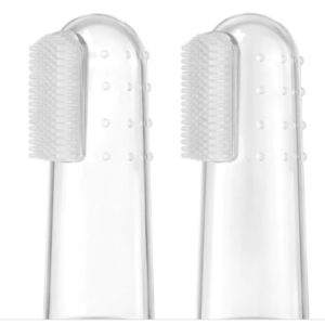 Kit 2 Unid Escova Dente Dedo Silicone Massageadora Bebê